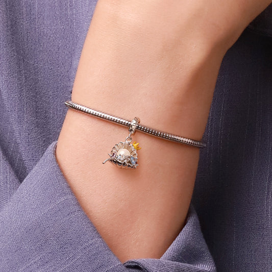 Gnoce Undersea Treasure Pearl Shell Charm Platinum-plated Silver Blend_6