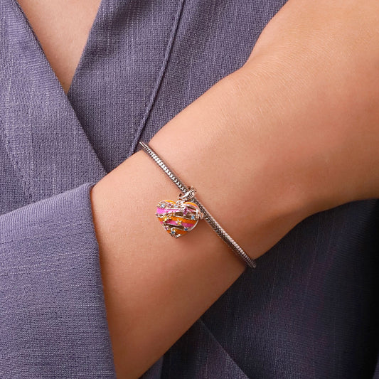 Gnoce Heart Solar SystemMercury Charm Platinum-plated Silver Blend_8