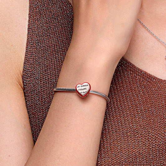 Gnoce Side Hollow Heart Charm Platinum-plated Silver Blend_5