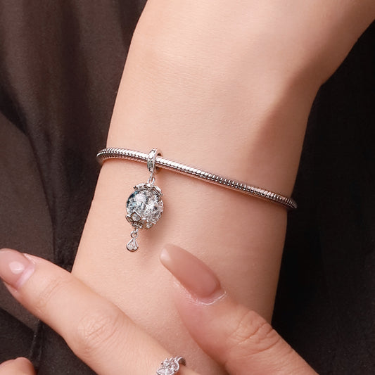 Gnoce Blue Hot Air Balloon Charm Platinum-plated Silver Blend_6