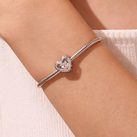 Gnoce Promise Love Charm Platinum-plated Silver Blend_5