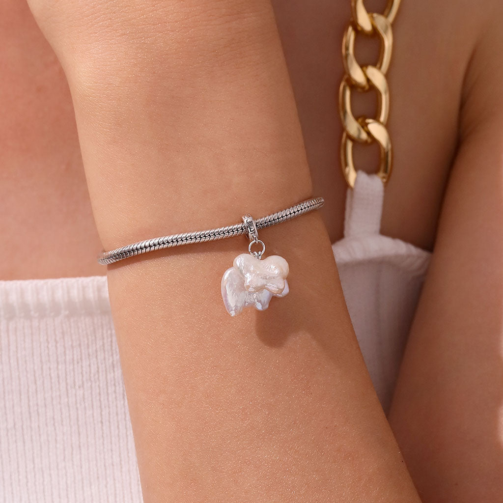 Gnoce Natural Butterfly Small Animal Pearls Charm Platinum-plated Silver Blend_7