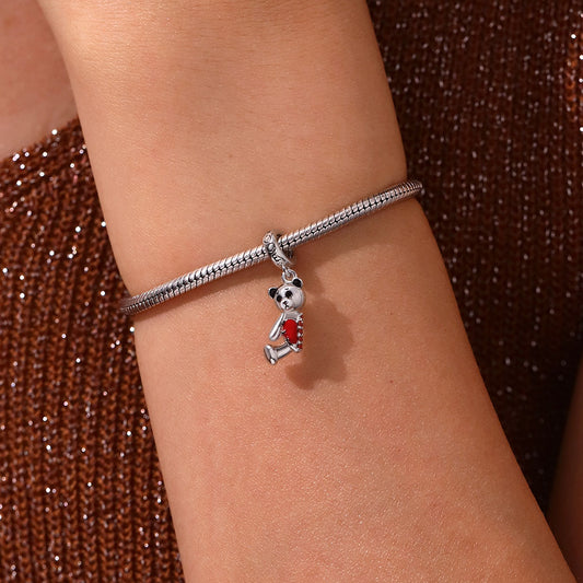 Gnoce Halloween Broken Torn Bear Charm Platinum-plated Silver Blend_6
