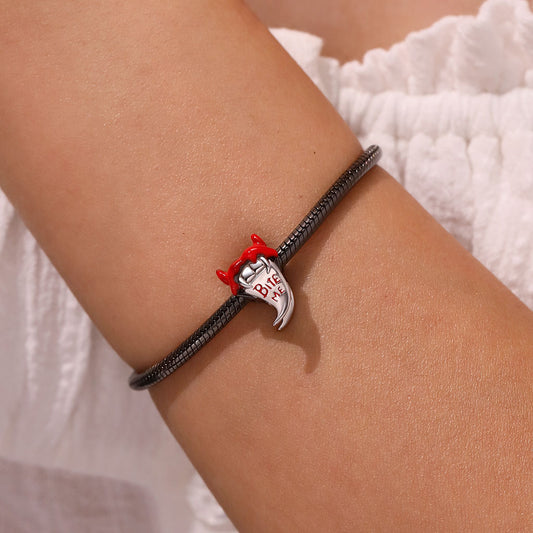 Gnoce Halloween Devil Fang Tongue Charm Platinum-plated Silver Blend_5