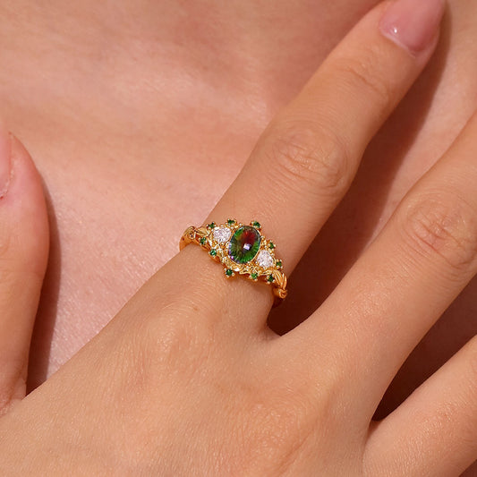 Gnoce Garden Teal Diamond Ring_5