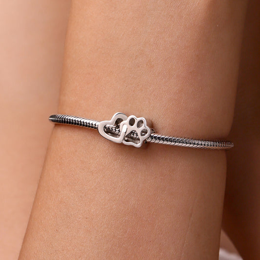 Gnoce Love Pet Engravable Charm Platinum-plated Silver Blend_5