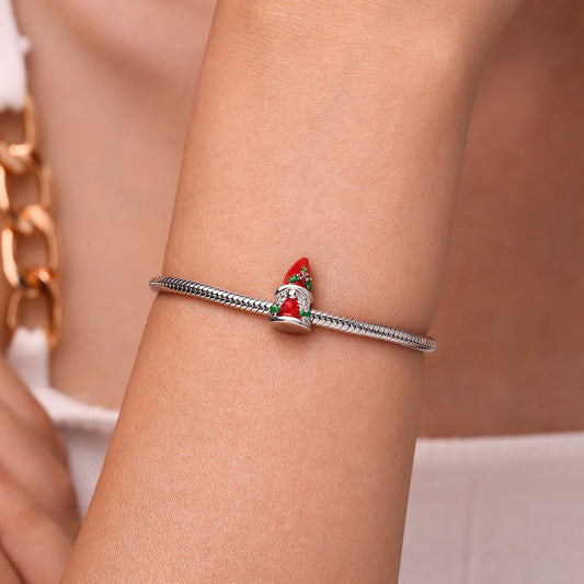 Gnoce Christmas Gnome Girl Charm Platinum-plated Silver Blend_5