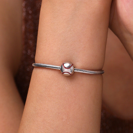 Gnoce Sports Baseball Charm Platinum-plated Silver Blend_5