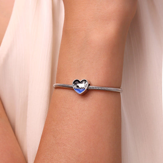 Gnoce Polar Bear Engravable Love Charm Platinum-plated Silver Blend_6