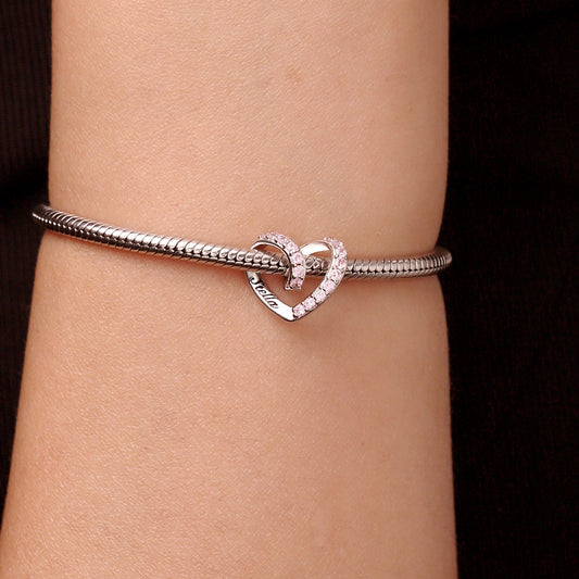 Gnoce Wrap Heart Engravable Birthstone Charm Platinum-plated Silver Blend_6