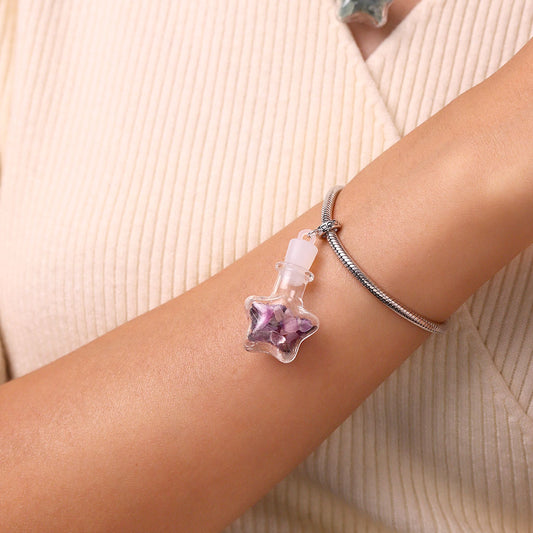 Gnoce Natural Multicolor Crystal Abstract Charm Platinum-plated Silver Blend_6