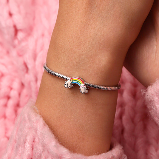 Gnoce Halloween Ghost Rainbow Charm Platinum-plated Silver Blend_5