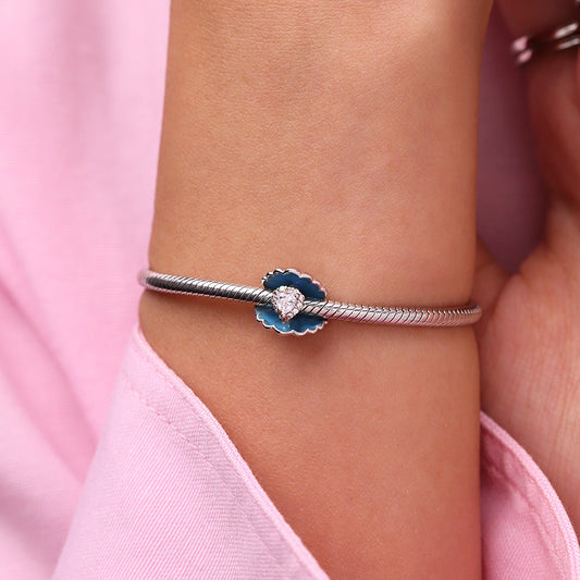 Gnoce Shell Heart Birthstone Charm Platinum-plated Silver Blend_6