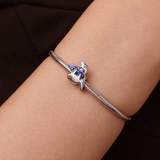 Gnoce Parent-child Polar Bear Engravable Charm Platinum-plated Silver Blend_5