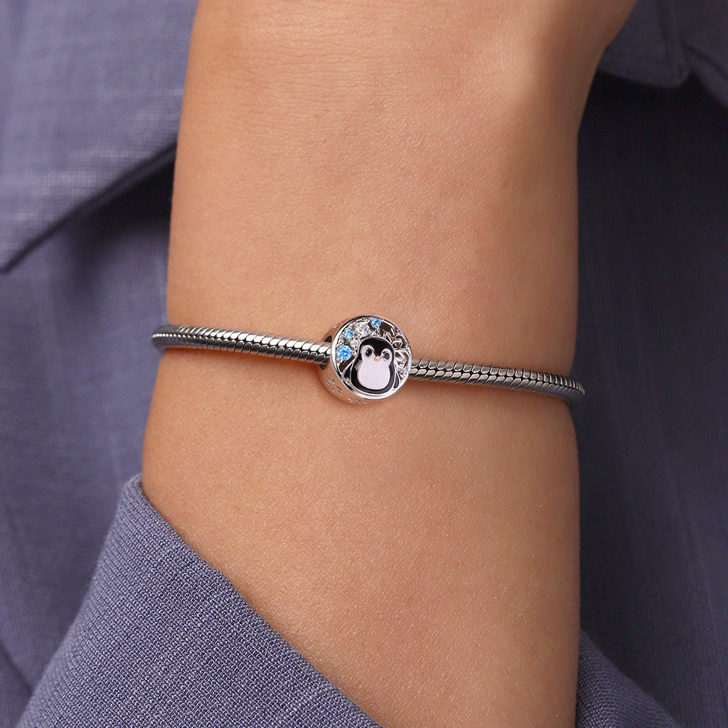 Gnoce Penguin Charm Platinum-plated Silver Blend_4