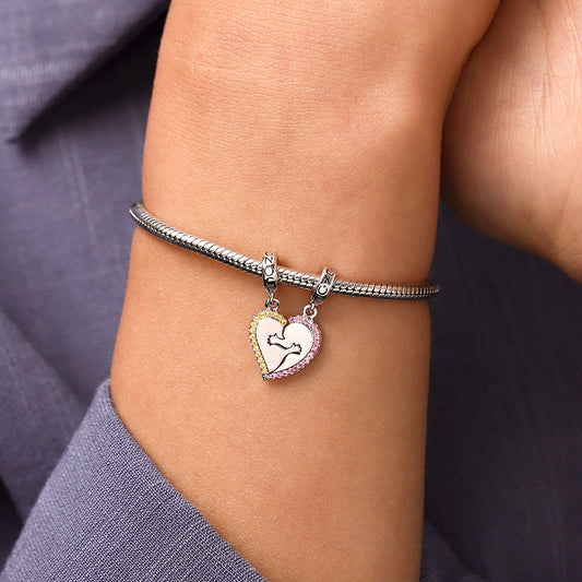 Gnoce Personalized Hug Stitched Charm Platinum-plated Silver Blend_8