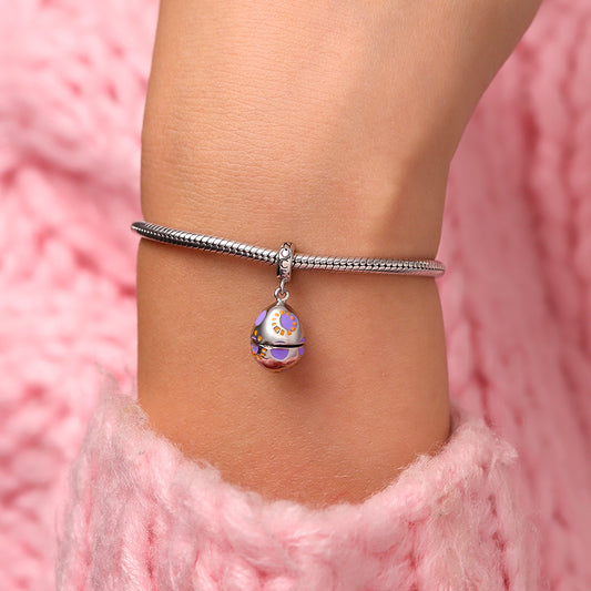 Gnoce Easter Egg-Pocket Black Cat Charm Platinum-plated Silver Blend_8