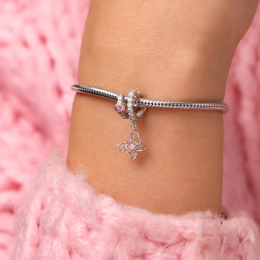 Gnoce Butterfly Love Letter Charm Platinum-plated Silver Blend_6