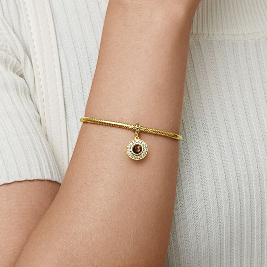 Gnoce 18k Gold Plated Projection Personalized Photo Pendant Dangle Charm_3