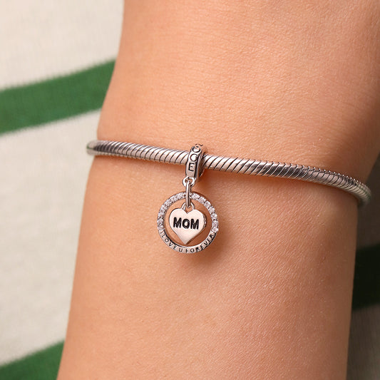 Gnoce I Love U Forever Mom Birthstone Charm Platinum-plated Silver Blend_7