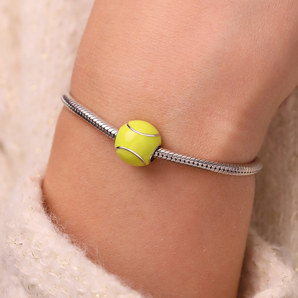 Gnoce Green Tennis Ball Sports Charm Platinum-plated Silver Blend_5