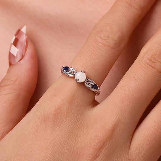 Gnoce Luminous Ocean Octopus Tentacle Ring Platinum-plated Silver Blend_6