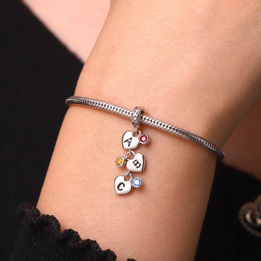 Gnoce Hollow Personalized 1-6 Letters Charm Platinum-plated Silver Blend_7
