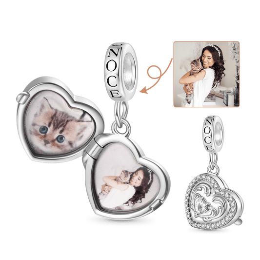 Gnoce In My Heart Love Multiple Photo Charm Platinum-plated Silver Blend_6