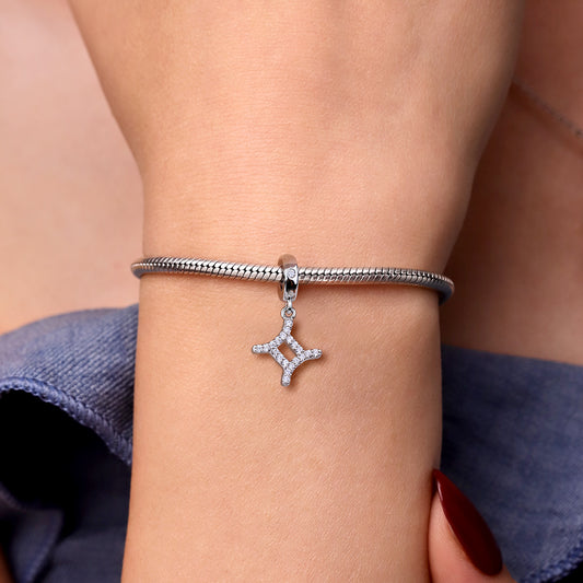 Gnoce Gemini Zodiac Charm Platinum-plated Silver Blend_3