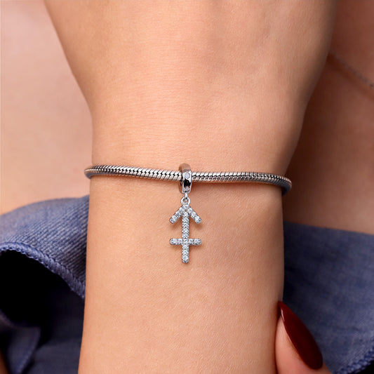 Gnoce Sagittarius Zodiac Charm Platinum-plated Silver Blend_3