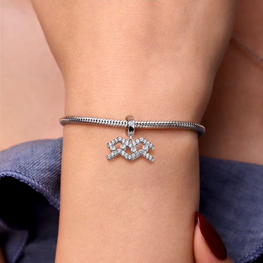 Gnoce Aquarius Zodiac Charm Platinum-plated Silver Blend_3