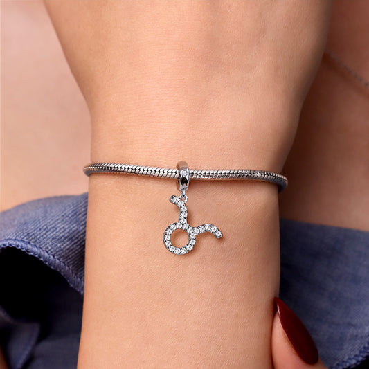 Gnoce Taurus Zodiac Charm Platinum-plated Silver Blend_3