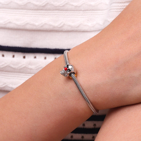 Gnoce Clown Skull Charm Platinum-plated Silver Blend_5