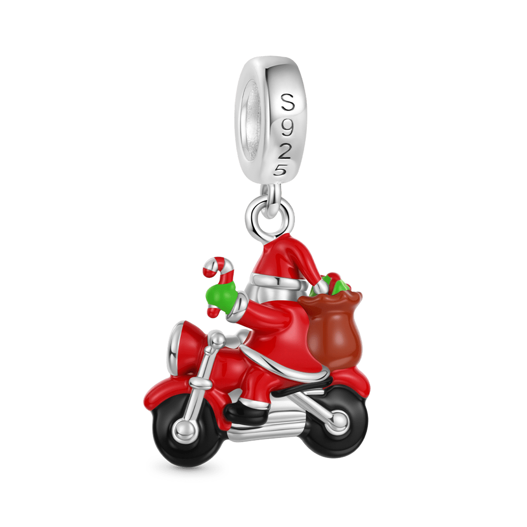 Gnoce Santa Claus Motorcycle Charm Platinum-plated Silver Blend_5