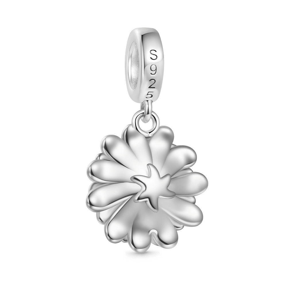 Gnoce Double Sunflower Charm Platinum-plated Silver Blend_5