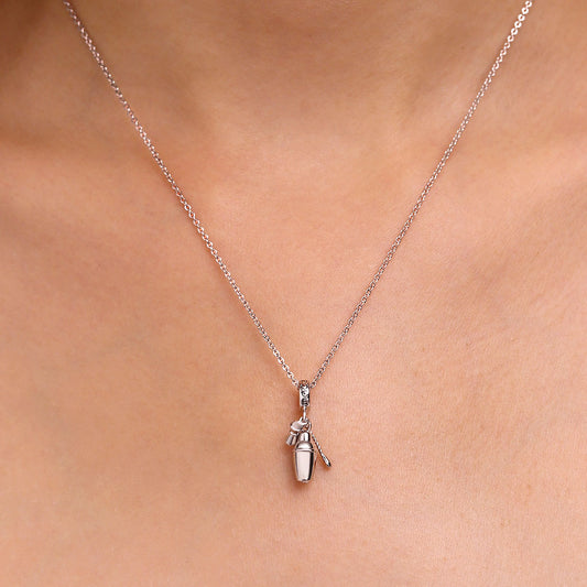 Gnoce Cocktail Shaker Suit Charm Platinum-plated Silver Blend_2