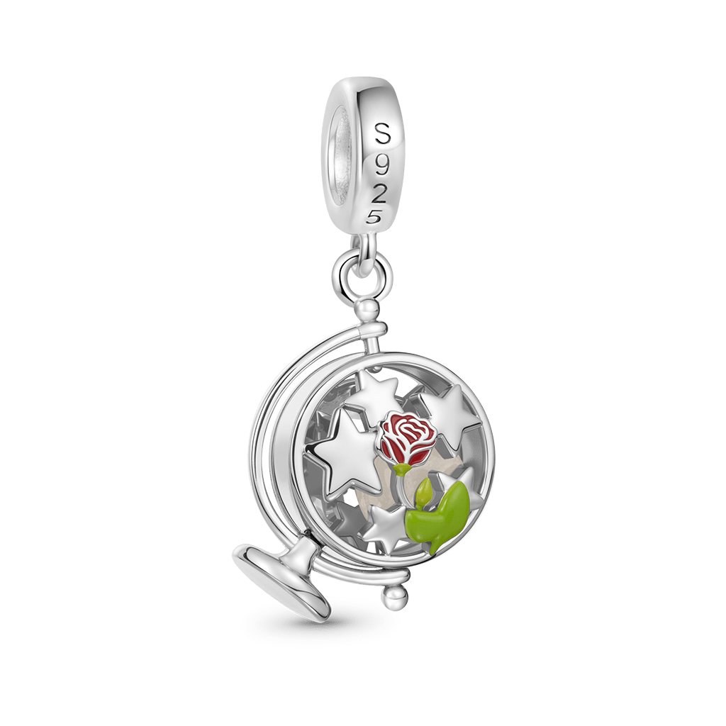 Gnoce Little Boy Globe Glow-in-the-Dark Charm Platinum-plated Silver Blend_5