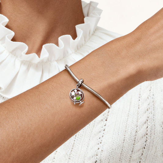 Gnoce Little Boy Globe Glow-in-the-Dark Charm Platinum-plated Silver Blend_2