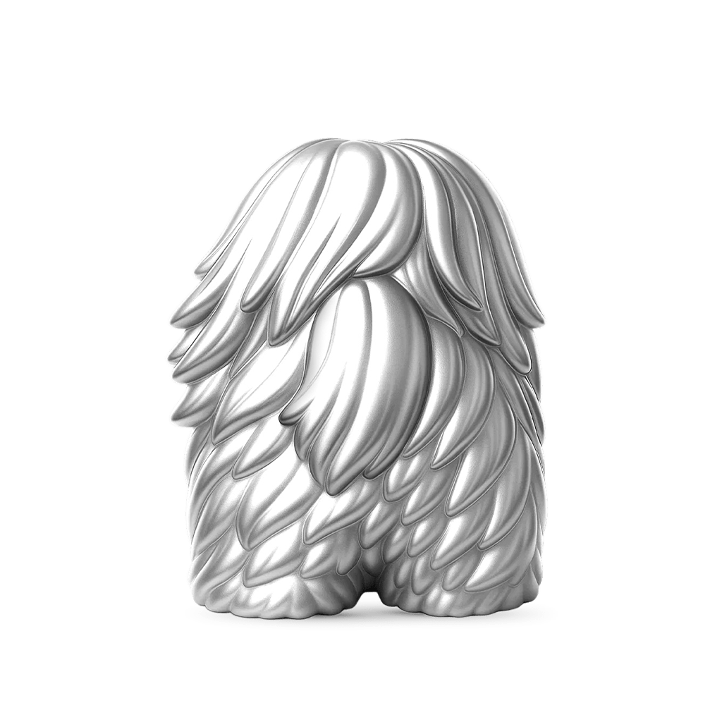 Gnoce Naughty Lhasa Apso Dog Charm Platinum-plated Silver Blend_5