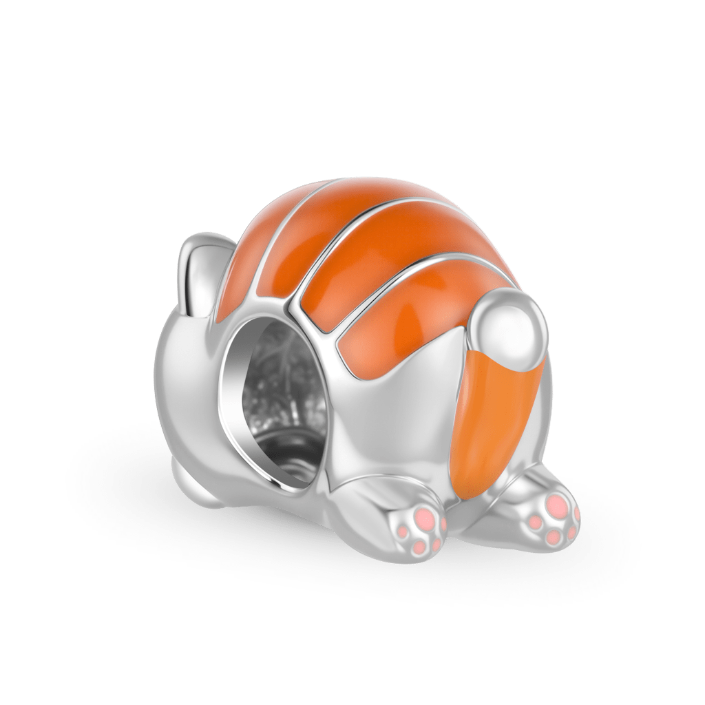 Gnoce Glow-in-the-Dark Salmon Sushi Cat Charm Platinum-plated Silver Blend_5