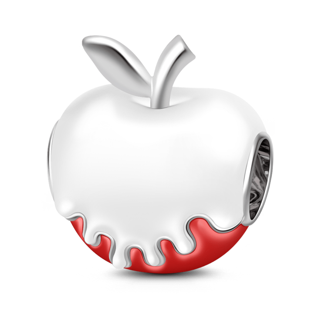 Gnoce Red Apple Green Leaf Charm Platinum-plated Silver Blend_5