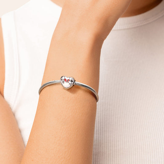 Gnoce Couple Heart Charm Platinum-plated Silver Blend_2