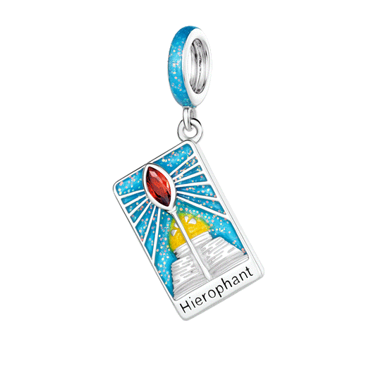 Gnoce The Hierophant Tarot Glow-in-the-Dark Charm Platinum-plated Silver Blend_2