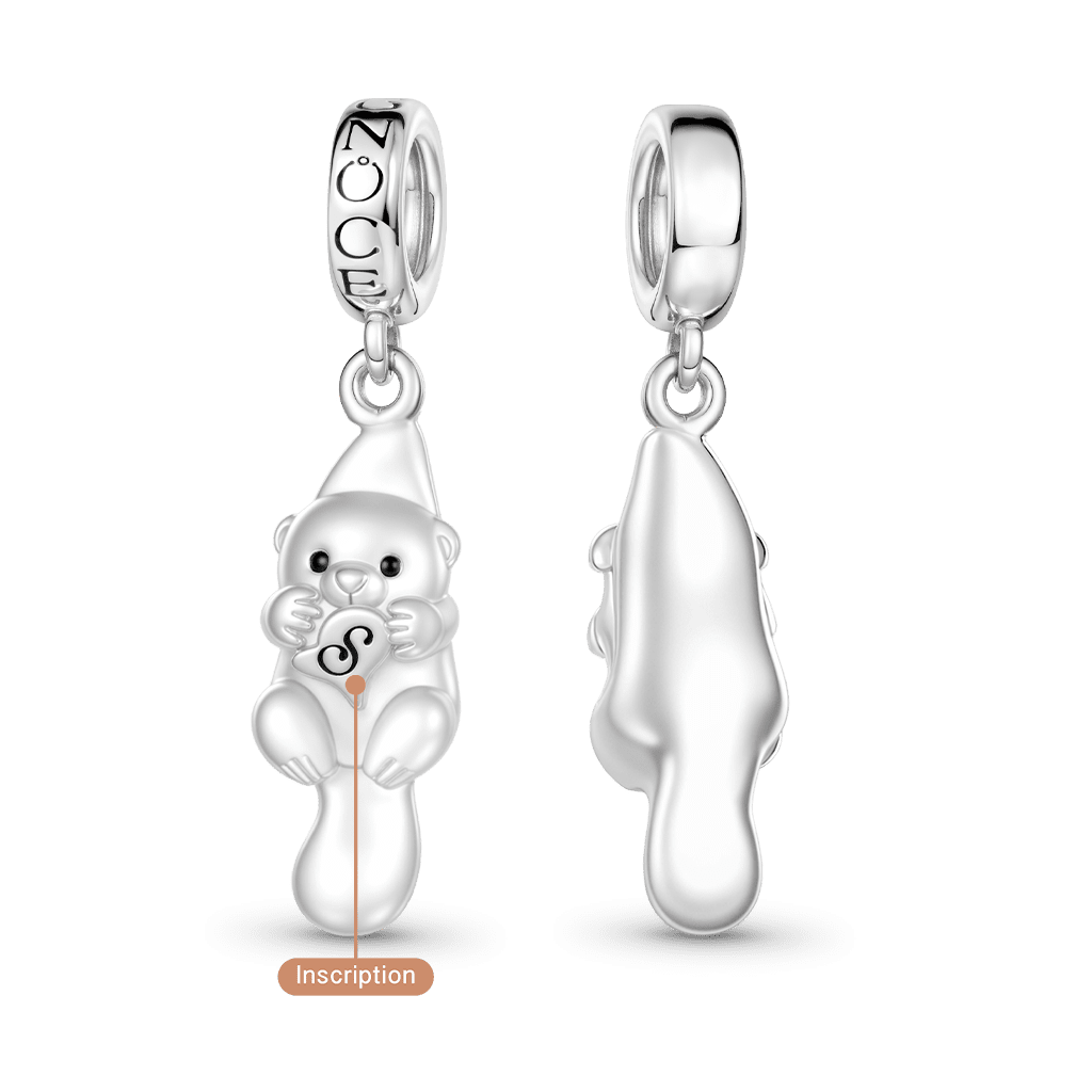 Gnoce Cute Otter Letter Pendant Dangle Charm_5