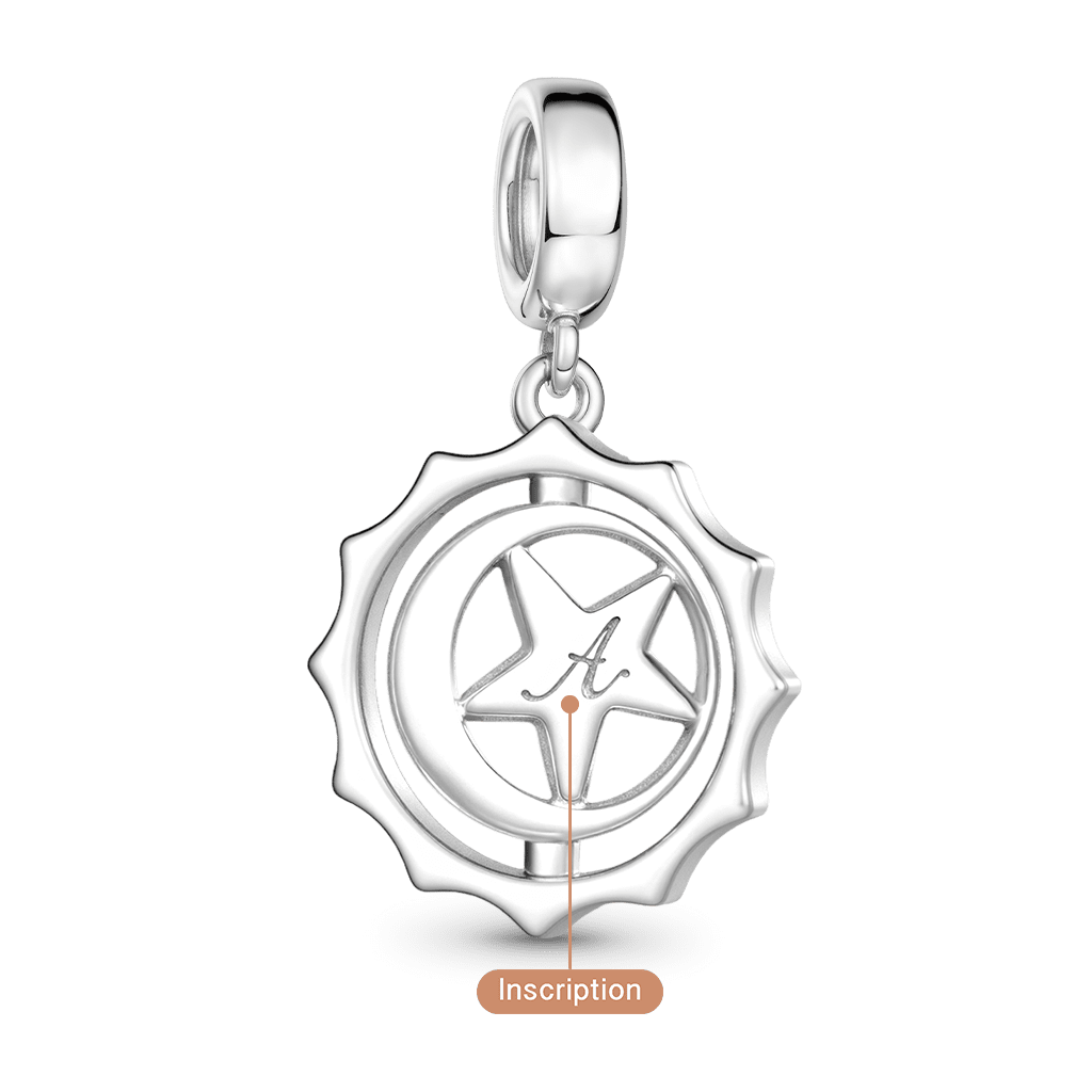 Gnoce Rotatable Star Birthstone Pendant Dangle Charm_6
