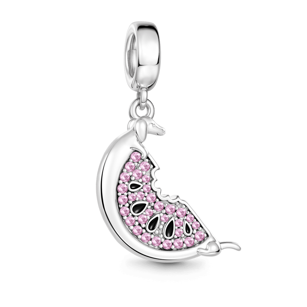 Gnoce Watermelon Slices Charm Platinum-plated Silver Blend_5