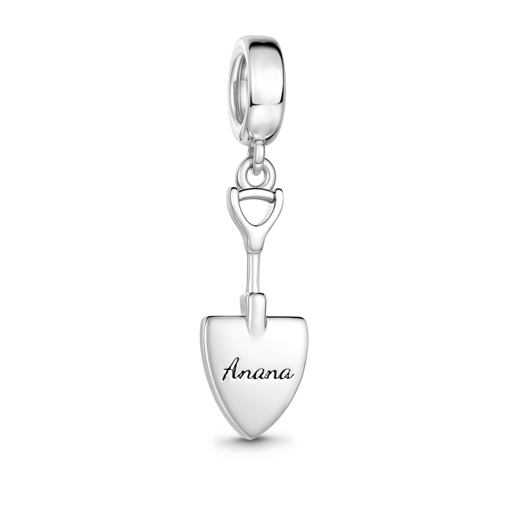 Gnoce Shovel Engravable Charm Platinum-plated Silver Blend_6