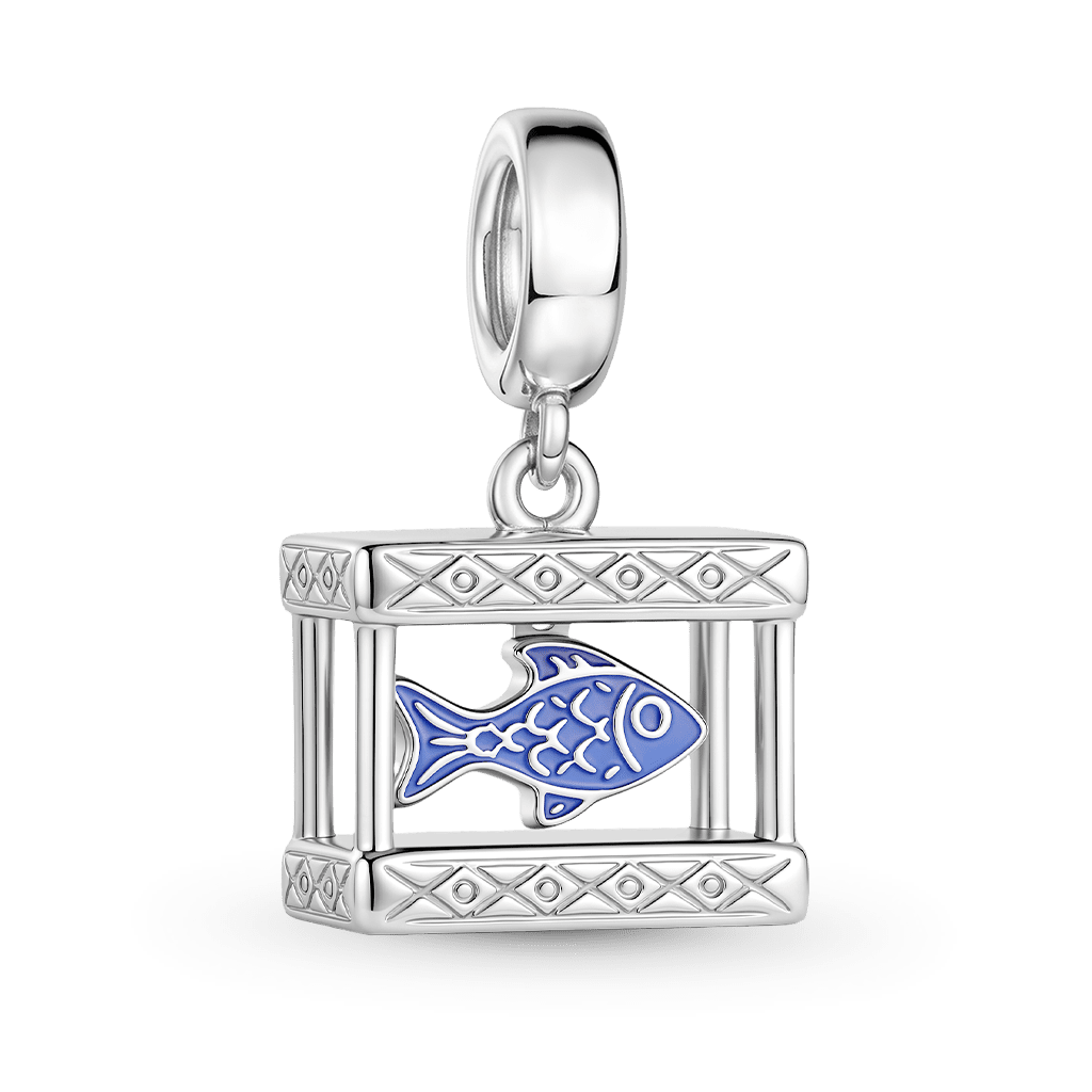 Gnoce Fish Tank Glow-in-the-Dark Charm Platinum-plated Silver Blend_6
