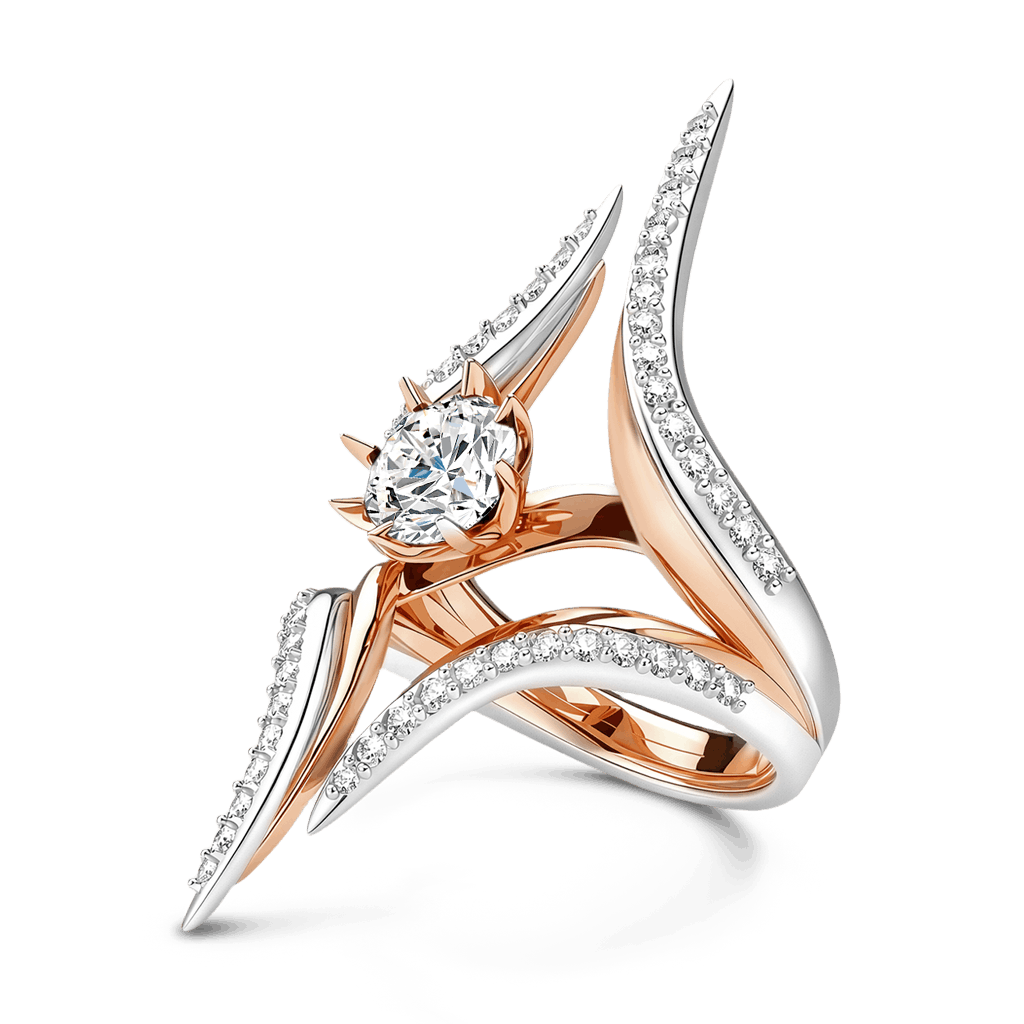 Gnoce Geometric Spire Round-Cut Ring_4