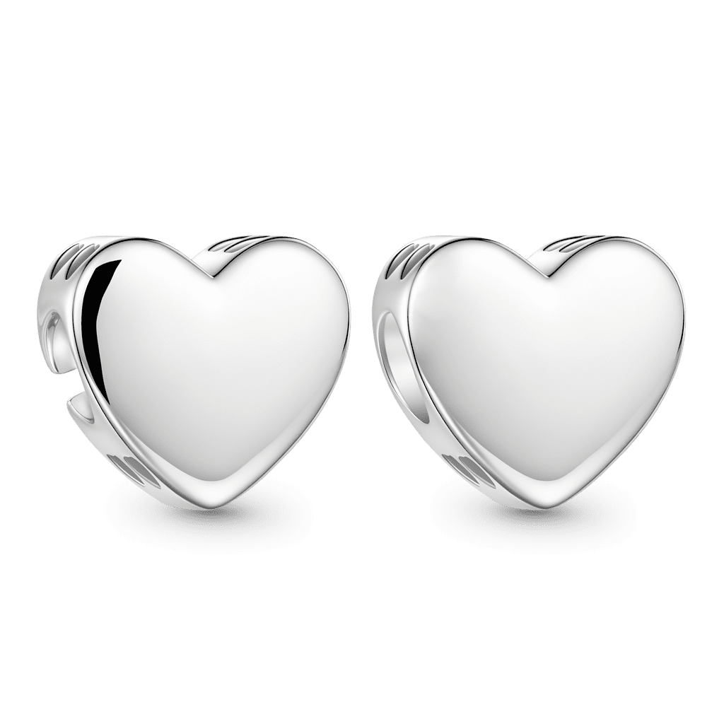 Gnoce Heart-shaped Engravable Birthstone Charm Platinum-plated Silver Blend_6